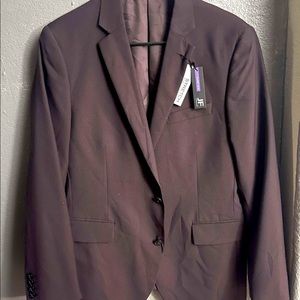 J.Ferrar Men’s Burgundy Suit Jacket Blazzer 42 R Super Slim Stretch Fit